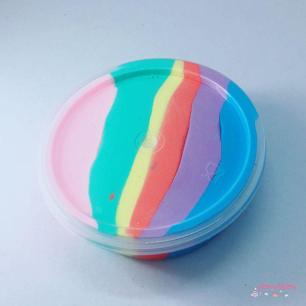 [Trong kho] 60Ml Kích Thước Di Động Nhiều Màu Sắc Cầu Vồng Lông Tơ Chất Nhờn Giảm Stress Trẻ Em Tự Làm Đồ Chơi Bùn Quà Tặng Cho [P/19]