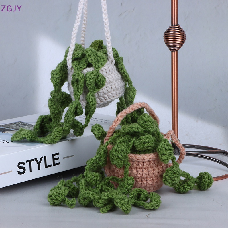 1 Cây Cảnh Đan Móc Thủ Công Hình Xe Hơi Dễ Thương Dùng Trang Trí Mới