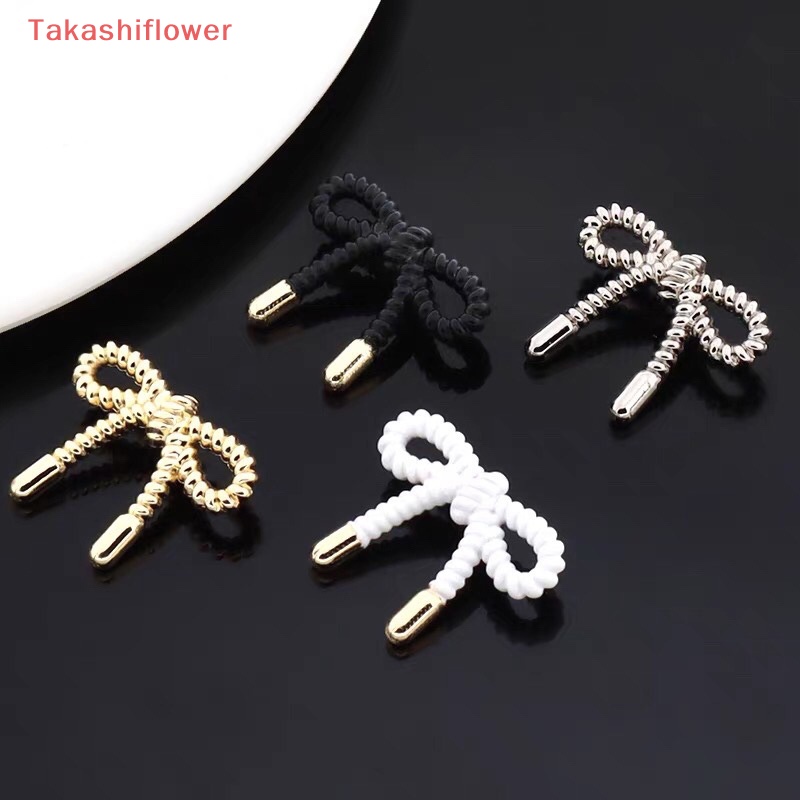 Set 5 Nút Thắt Nơ Bằng Kim Loại Phong Cách Vintage Trang Trí Quần Áo DIY