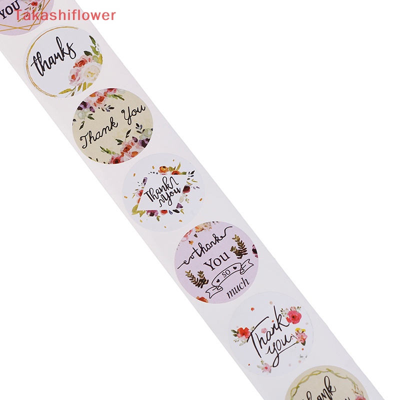 Cuộn 500 Miếng Dán Trang Trí Hình Tròn In Chữ Thank You Độc Đáo