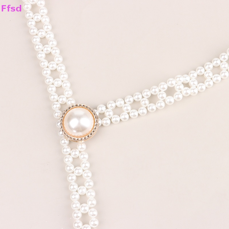 Dây Thắt Lưng Chuỗi Ngọc Trai Dài Thanh Lịch Hợp Thời Trang Cho Nữ