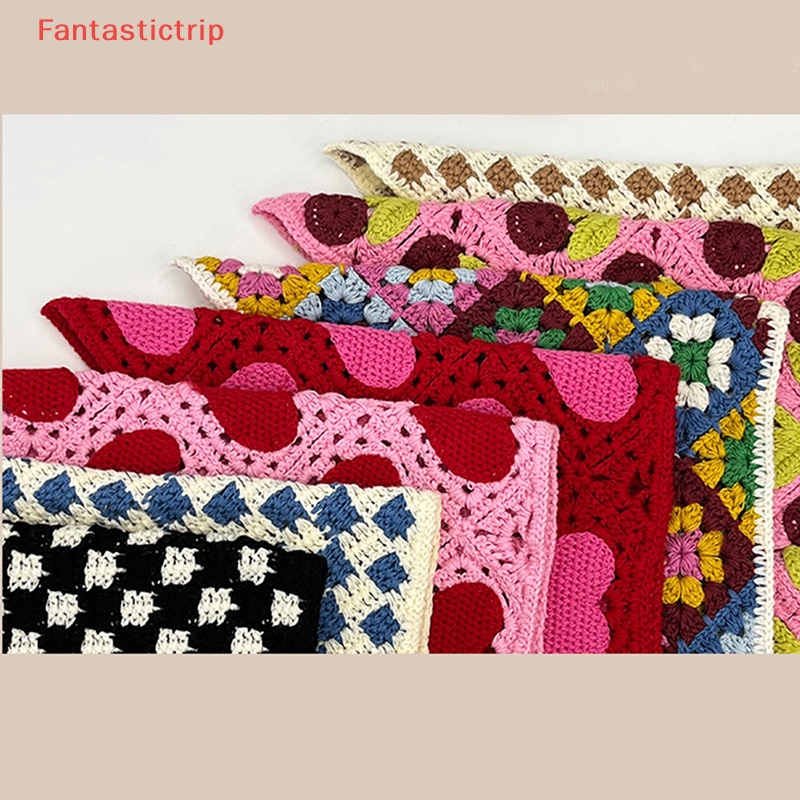 [Fantastictrip] Mũ Trùm Đầu Hình Tam Giác Đan Móc Thủ Công Hàn Quốc Ngọt Ngào Dễ Thương Mới