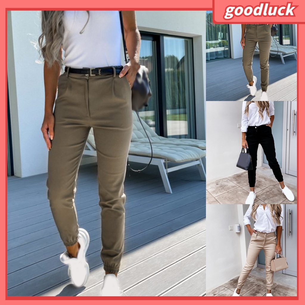 [ULK] Quần Ôm Có Túi Màu Trơn Dễ Phối Đồ Mặc Hàng Ngày Cho Nữ