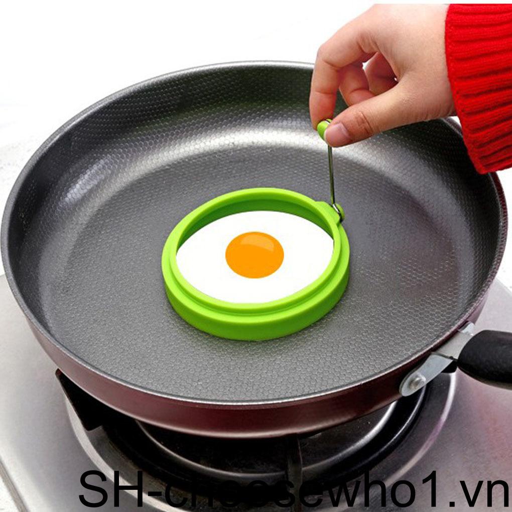 Khuôn Chiên Trứng, Làm Bánh Xếp Hình Tròn Bằng Silicone Không Dính