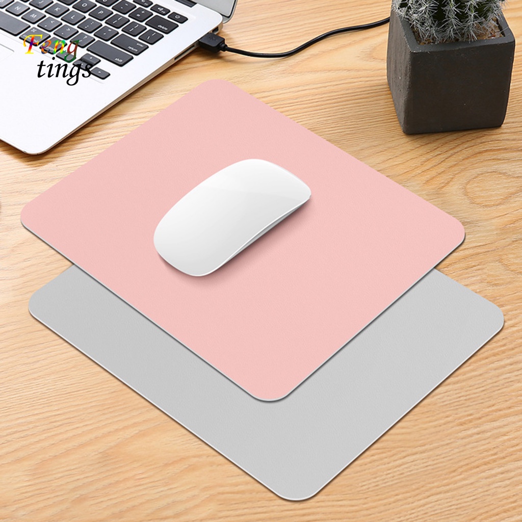 Miếng Lót Chuột Và Bàn Phím Máy Tính Giả Da Dày Hai Mặt Màu Trơn Chống Trượt Chống Thấm Nước