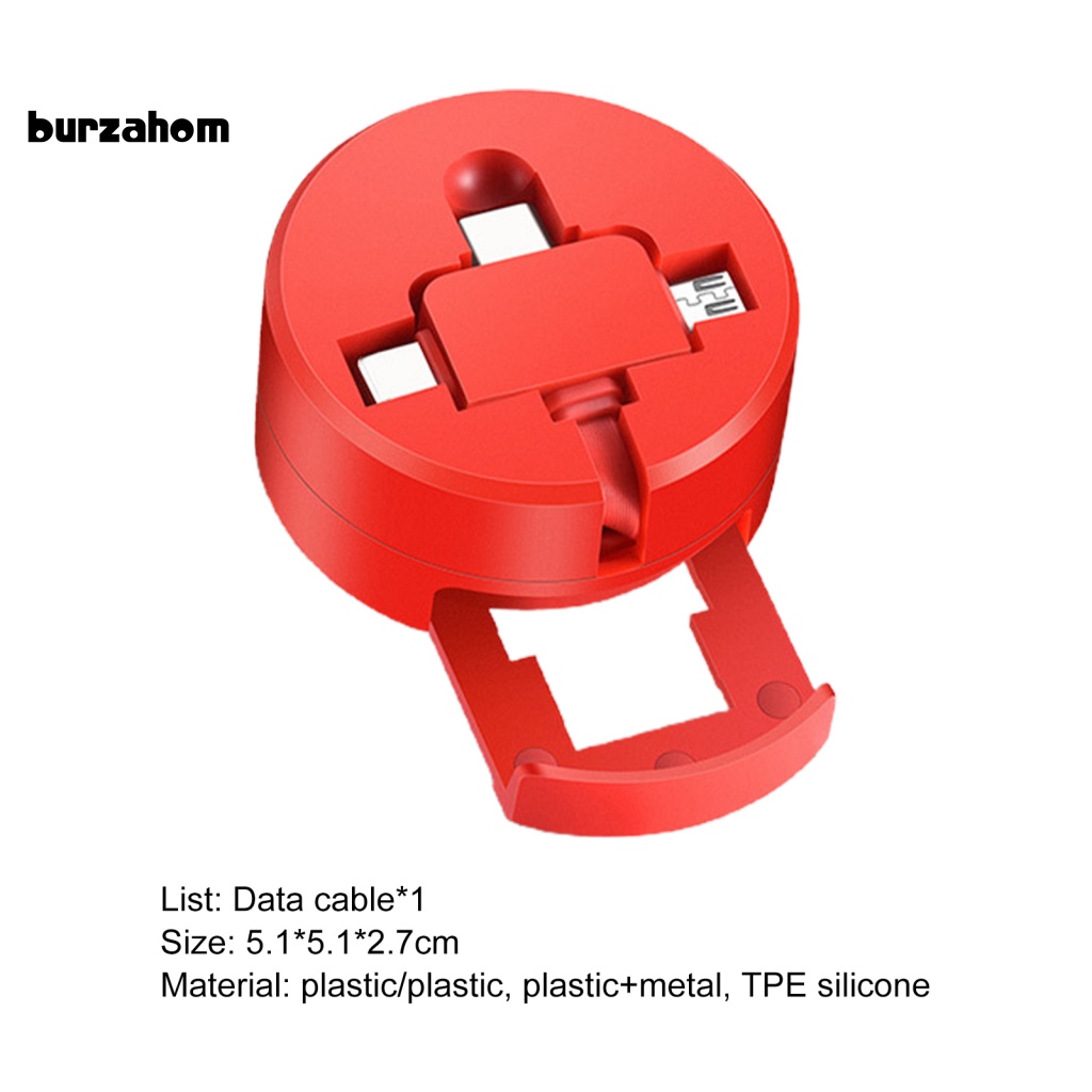 Dây Cáp Sạc USB Hình Tròn Ba Trong Một Khối Lượng Nhẹ Chống Rách