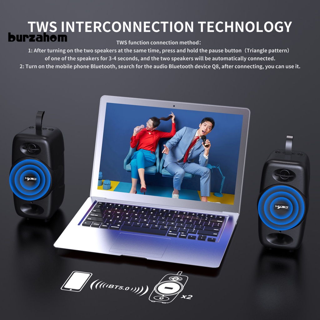 Loa Bluetooth Không Dây Q8 Hỗ Trợ Thẻ TF Âm Thanh Siêu Trầm Và Phụ Kiện