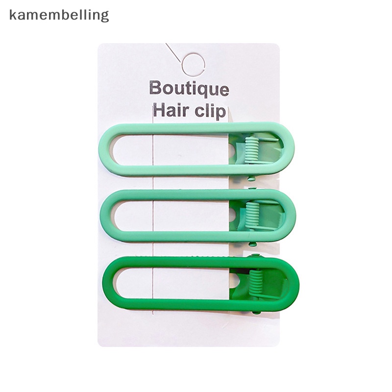 Kamembelling Bộ 3 Kẹp Tóc Kim Loại Màu Sắc Ngọt Ngào