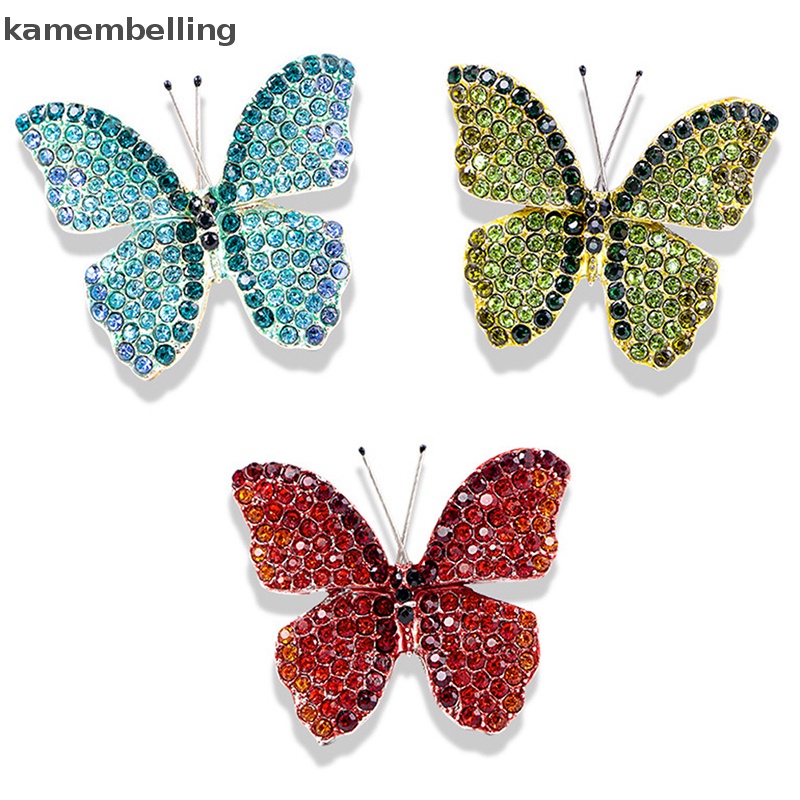 Ghim Cài Áo Hình Bướm Đính Đá Pha Lê Phong Cách Vintage