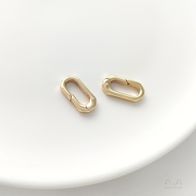 QQ Khóa Cài Chữ O / Oval Màu Vàng 14k Dùng Làm Trang Sức Thủ Công diy