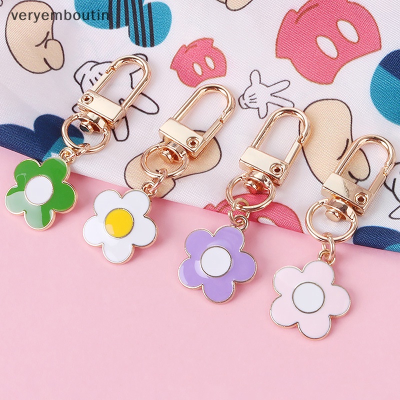 1 Móc Khóa Kim Loại Hình Bông Hoa Nhỏ Dễ Thương