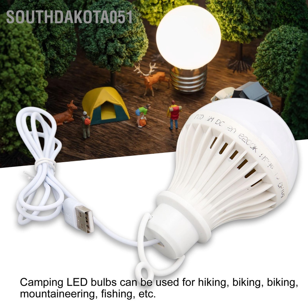 Southdakota051 Bóng Đèn Cắm Trại Ngoài Trời Tiết Kiệm Năng Lượng USB Khẩn Cấp Cho Gia Đình 7W