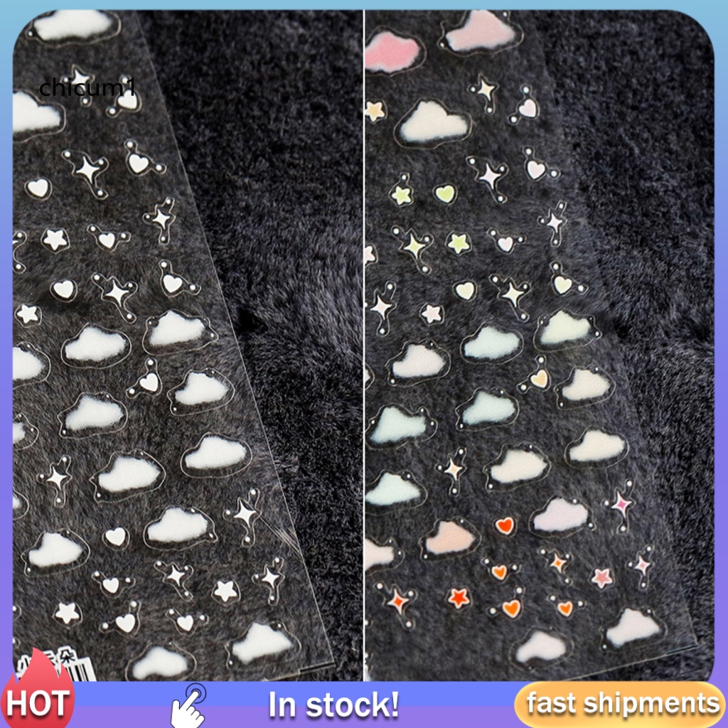 Miếng Dán Trang Trí Móng Tay Hình Đám Mây Nhiều Màu Siêu Mỏng