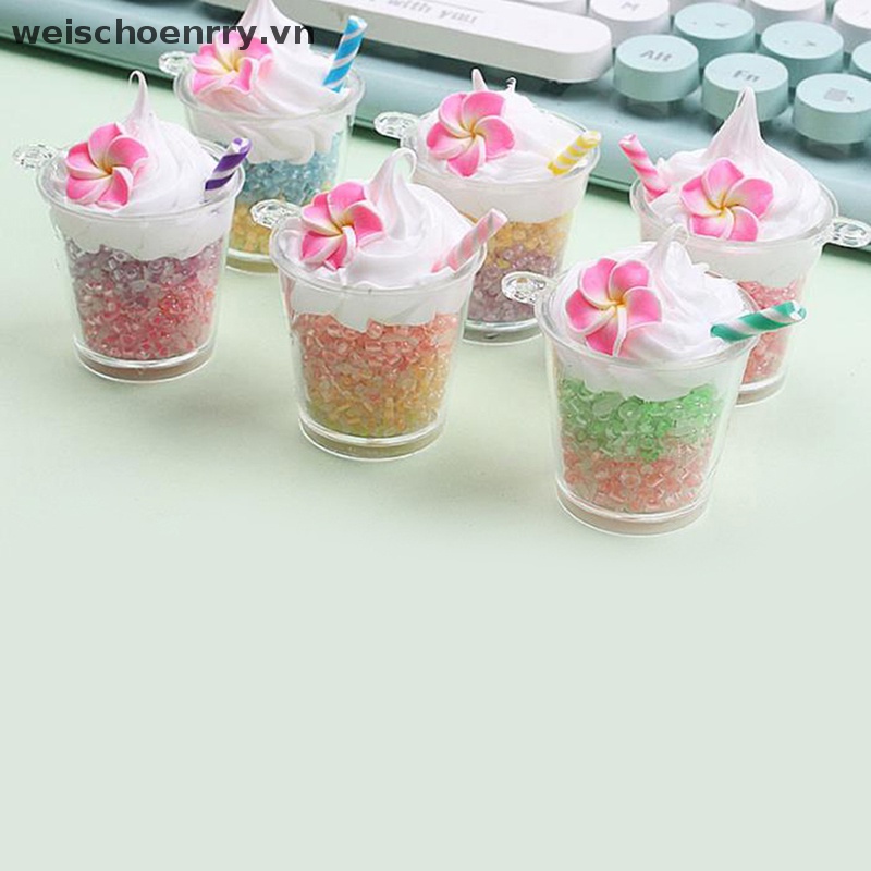 Móc Chìa Khóa Hình Cốc Tròn Màu Trơn Phát Sáng DIY