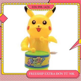 Đồ chơi pikachu đánh trống vặn cót _gb