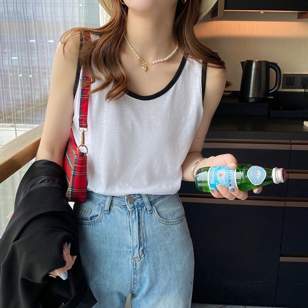 Áo Hai Dây Dáng Rộng Cỡ Lớn Thời Trang Mùa Hè Hàn Quốc Mới 2023
