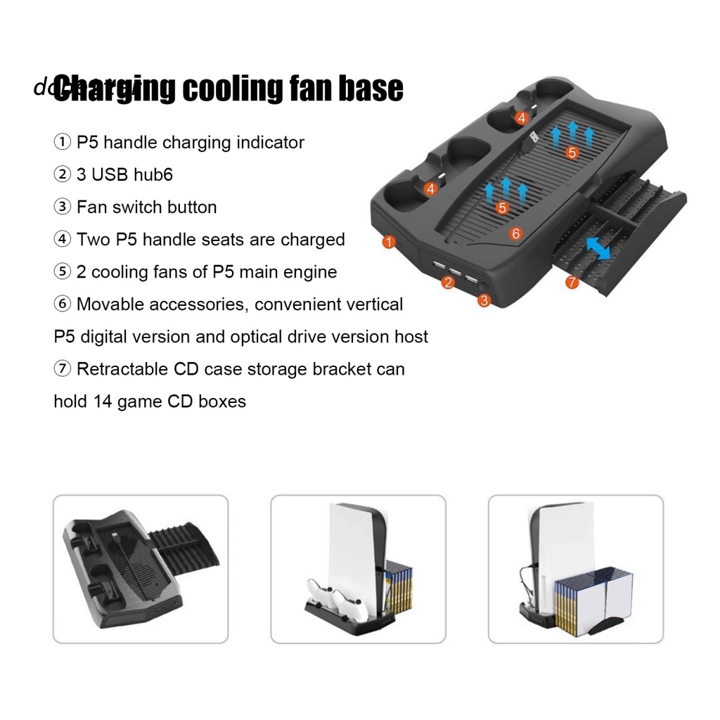 Đế Đứng Làm Mát Có 3 Cổng Hub Cho PS5