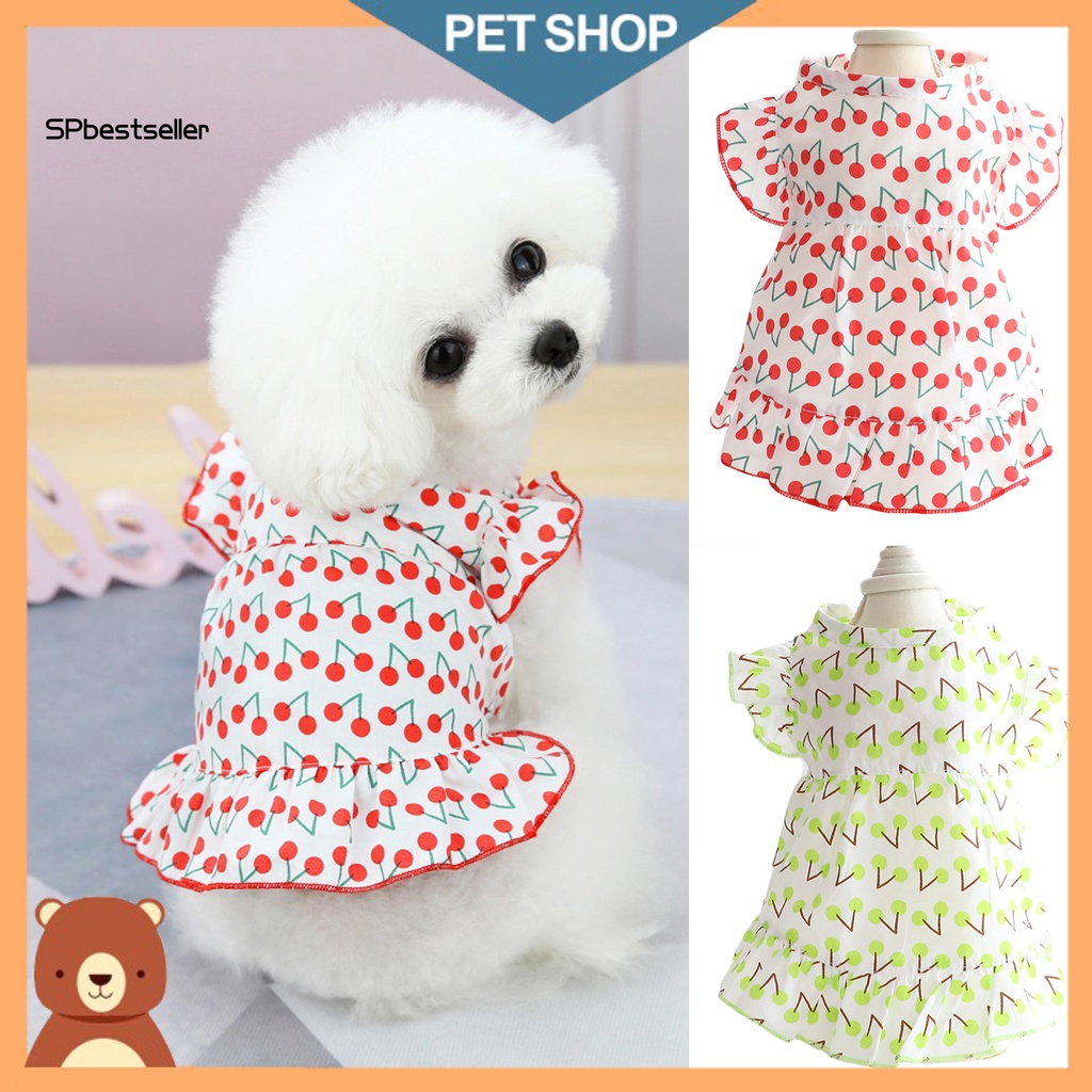 Spbestsellkr Đầm Hóa Trang Công Chúa Nhỏ Co Giãn Tốt In Họa Tiết Hoa Mùa Hè Cho Cún Cưng