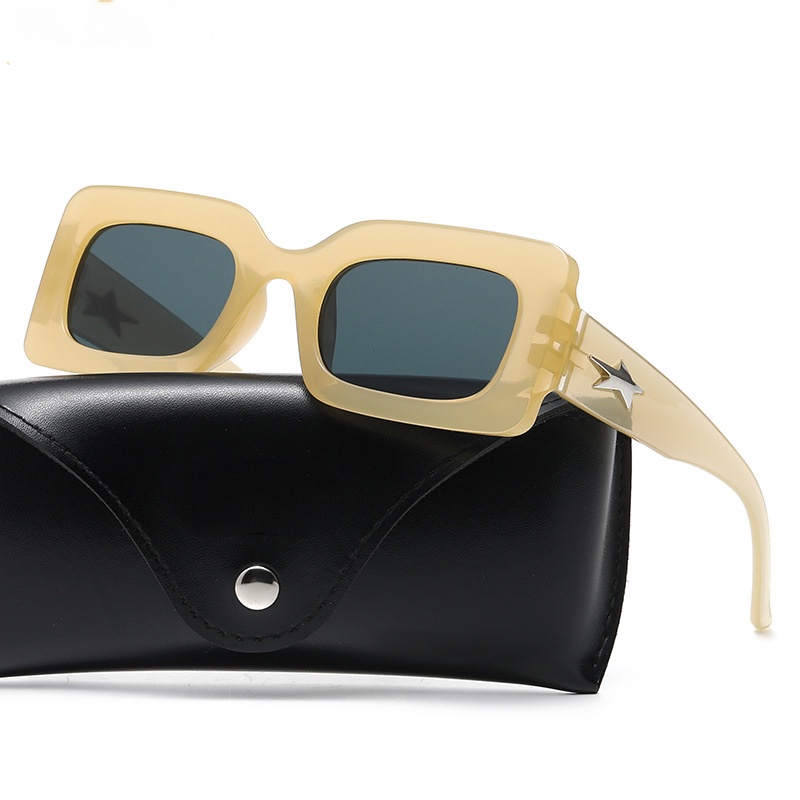 Kính Mát Gọng Chữ Nhật Nhỏ Phong Cách Vintage Hàn Quốc Cho Nam Nữ