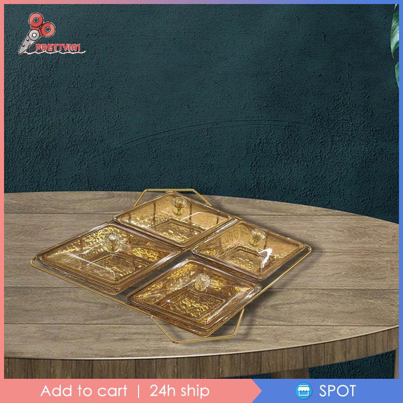 [Prettyia1] Đĩa Thủy Tinh Đựng Thức Ăn Vặt Đơn Giản Cho Phòng Khách Dự Tiệc