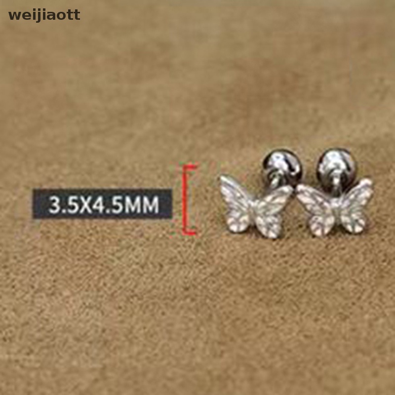 1 Cặp Khuyên Tai Dạng Xoắn Ốc Hình Nơ Bướm Rỗng Bóng Cho Nữ