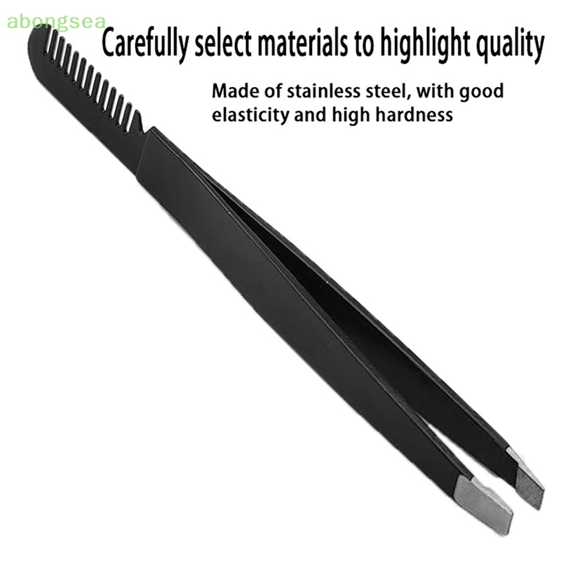 Nhíp Nhổ Lông Mày 2 Trong 1 Bằng Thép Không Gỉ Có Lược Chải