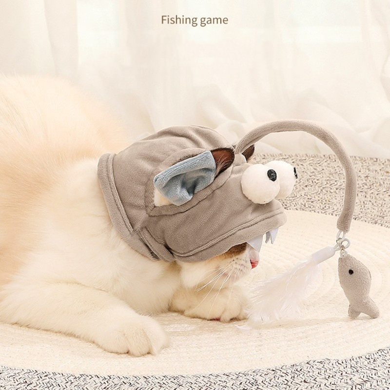 Gậy Trêu Mèo May Mắn Gắn Lông Vũ Có Lỗ Tai Đồ Chơi Huấn Luyện Trong