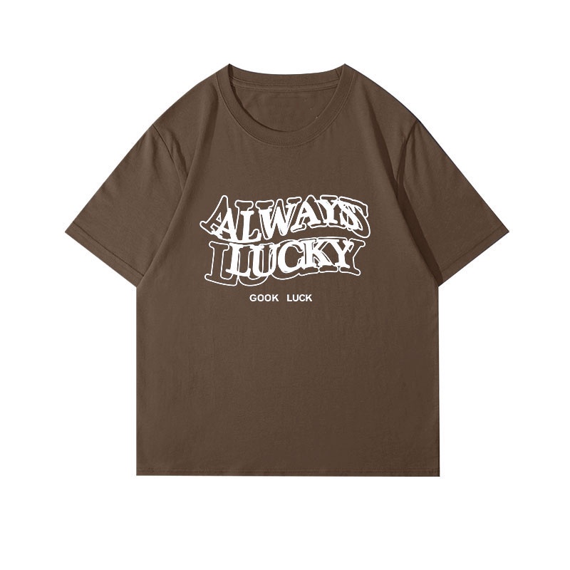 Áo Thun 100% Cotton Tay Ngắn Cổ Tròn In Họa Tiết Phong Cách Hàn Quốc Cho Nữ