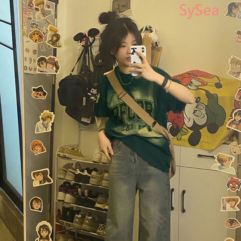 Áo Sơ Mi Tay Lửng Dáng Rộng Phong Cách retro Thời Trang Dành Cho Nữ