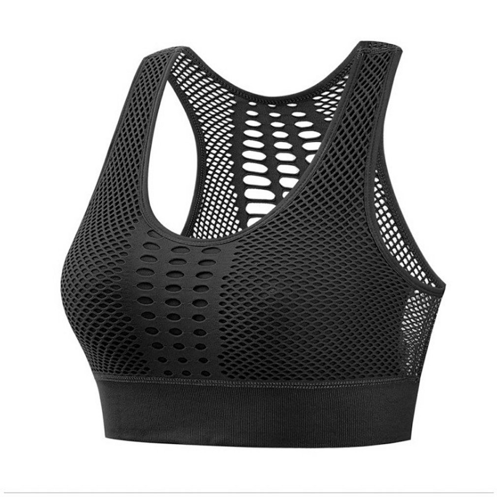 High Impact Seamless Sports Bra For Women Yoga Crop Tops Workout Fitness Activewear Racerback Padded Vest [Q/8]