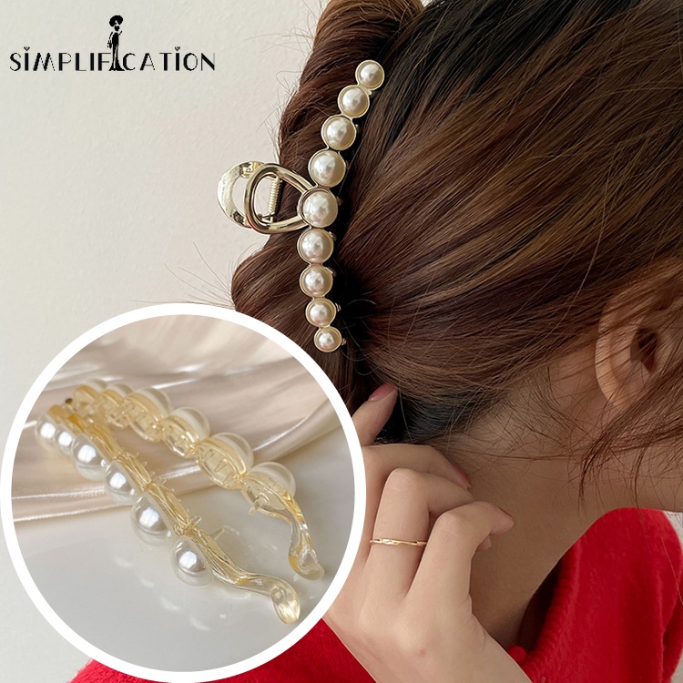 Kẹp Tóc Tua Rua Hình Bướm / Hoa Trà Đính Ngọc Trai Giả Thanh Lịch Cho Nữ