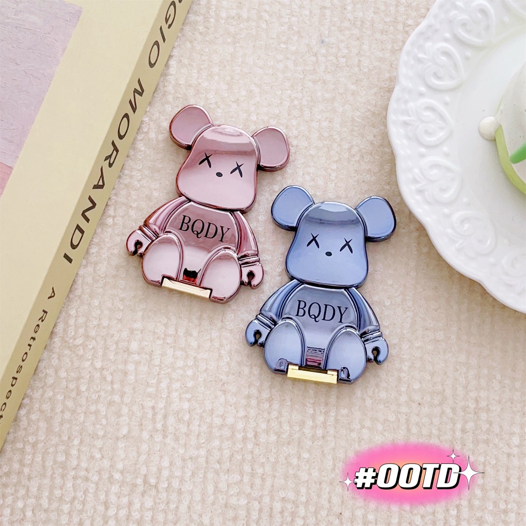 Ốp Điện Thoại Họa Tiết Hoạt Hình Chú Gấu Bạo Lực Kèm Giá Đỡ Nhẫn Và Dây Đeo Tiện Dụng Cho iphone