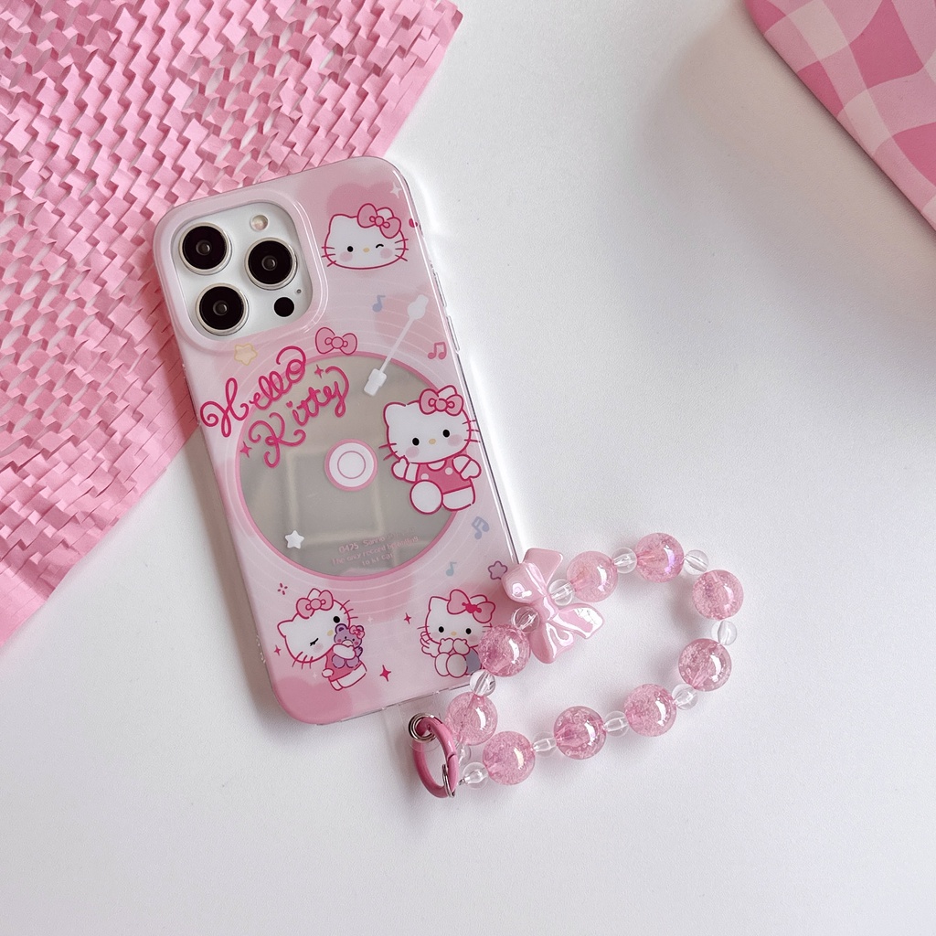 Ốp Điện Thoại Hai Mặt Chống Sốc Tráng Gương Hình Mèo Hello Kitty Cho IPhone 14 13 12 11 Pro Max