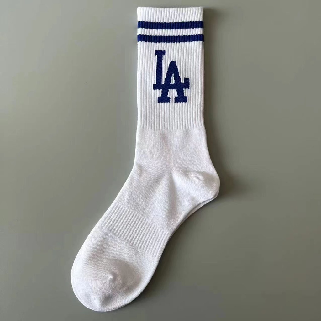 Vớ Thể Thao Cotton Hàn Quốc NY LA Harajuku Kẻ Sọc Màu Trơn Cho Nữ