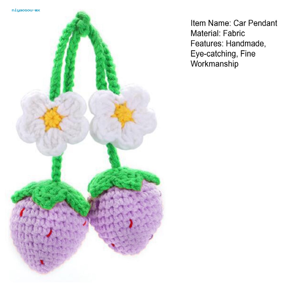 Bộ 2 Dây Treo Trang Trí Nội Thất Xe Hơi Hình Quả Dâu Tây Dễ Thương