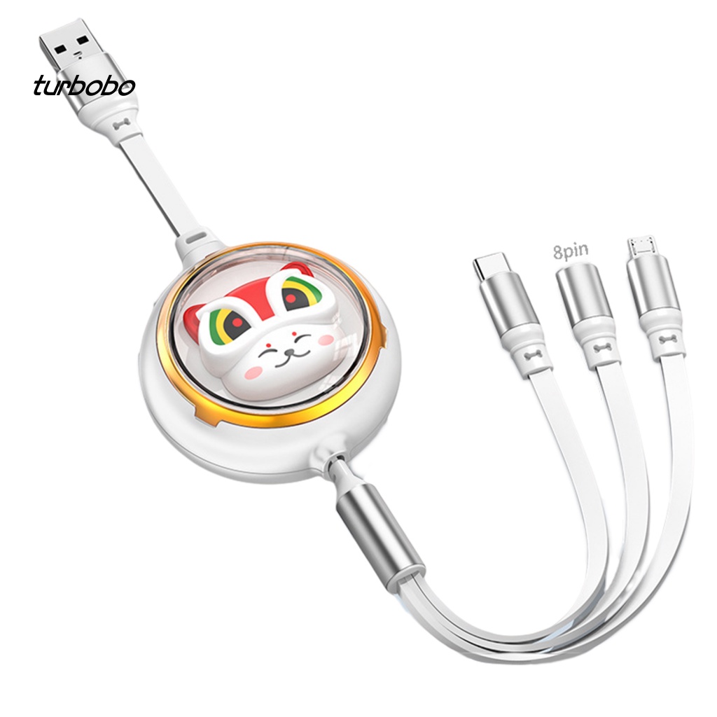 Cáp Sạc 3 Trong 1 Cổng Micro USB Type-C 8Pin Dùng Khi Đi Du Lịch