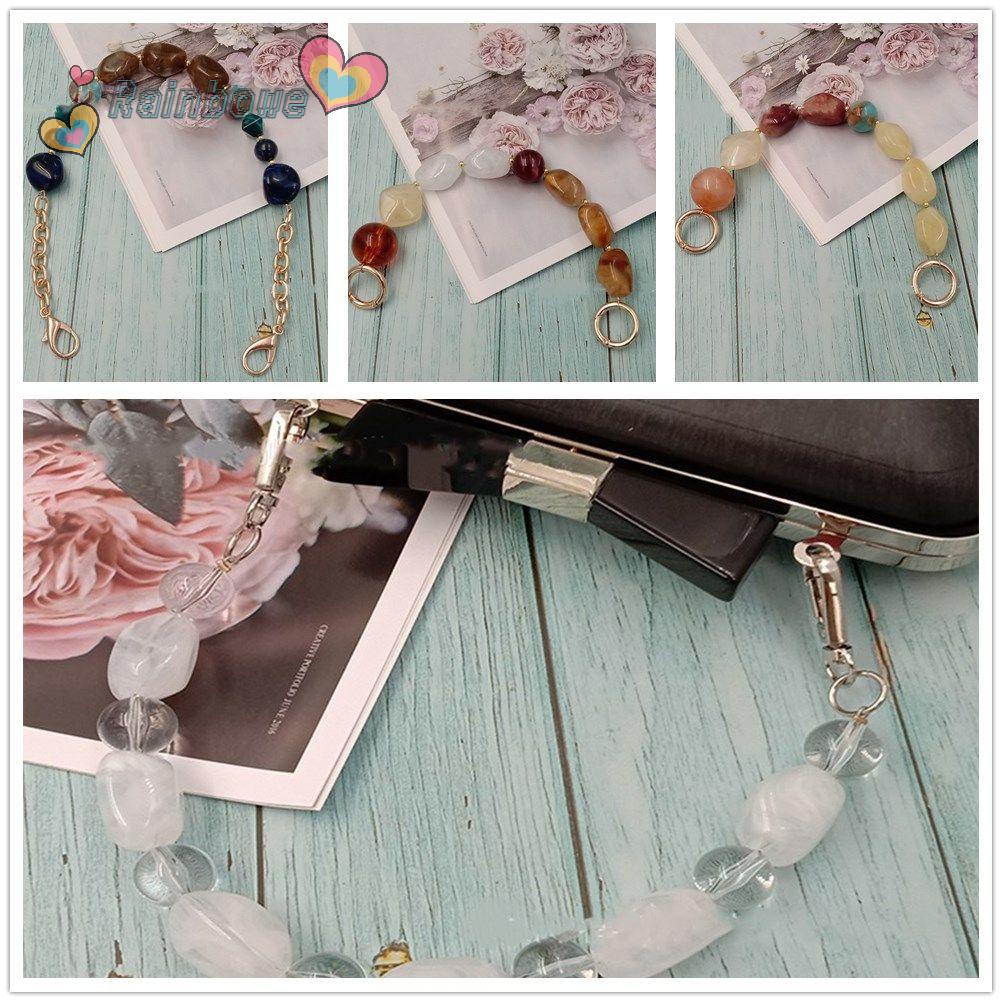 Dây Đeo Túi Xách Hạt Nhựa Acrylic Màu Cầu Vồng Thay Thế Tiện Dụng