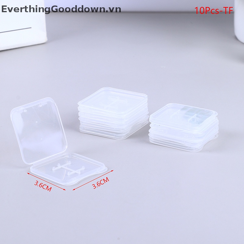 Set 10 Hộp Nhựa Trong Suốt Đựng Thẻ Nhớ SD TF CF Tiện Dụng