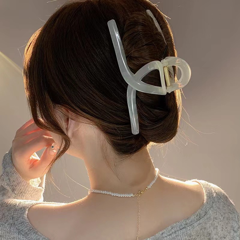 Set 4 kẹp tóc HAIMEIKANG bằng acrylic màu thạch thời trang cho nữ