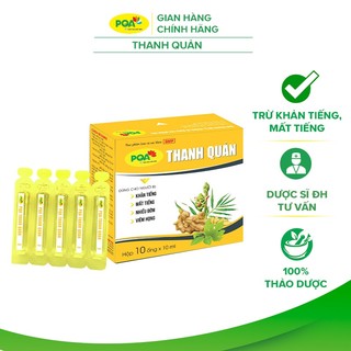 Thanh quản pqa dùng cho người bị khản tiếng, mất tiếng, viêm thanh quản, viêm họng hạt hộp 10 ống