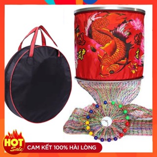 [ TẶNG TÚI ] Rọng đựng cá LIÊN HOA NGƯ, túi đựng cá câu đài khung kim loại hạt siêu bền - SOMIA_fishing