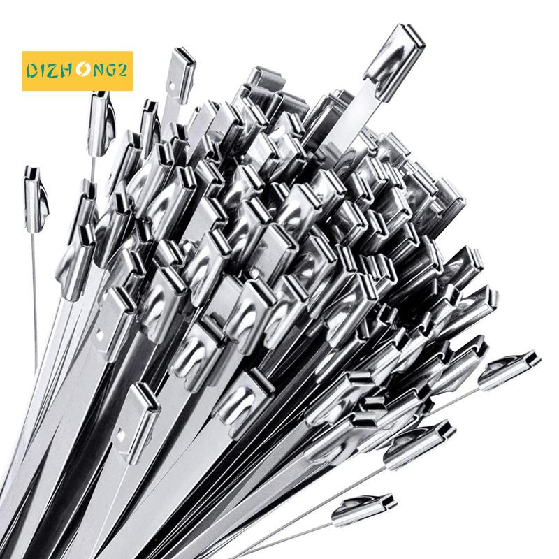 100 cái Dây buộc hàng rào liên kết chuỗi , Dây buộc Zip bằng thép không gỉ tự khóa đa năng cho vườn ngoài trời Trang trại hàng rào lồng vật nuôi