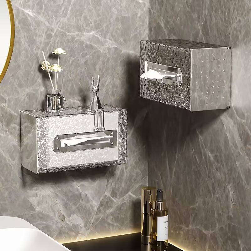 Treo tường phòng tắm Hộp khăn giấy acrylic Mặt bàn Hộp khăn giấy hình chữ nhật