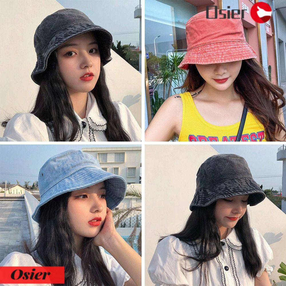 Mũ Bucket Chất Liệu Denim Mềm Mại Thời Trang Ngoài Trời 1 Cái