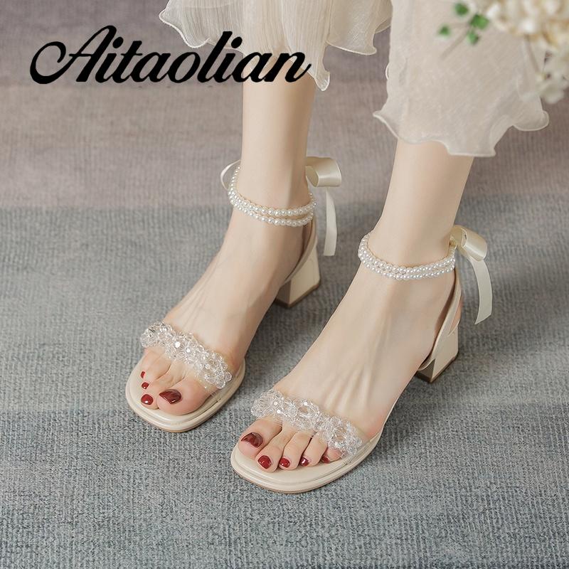 Xăng đan Da Mũi Vuông Đế Dày 5cm Thời Trang Cho Nữ Màu Sắc