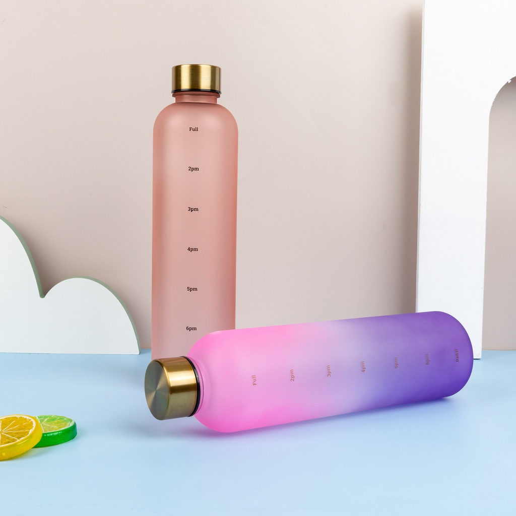 Nurgaz Bình Nước Thể Thao Bằng Nhựa Mờ Sức Chứa Lớn 1000Ml Thay Đổi Màu Sắc