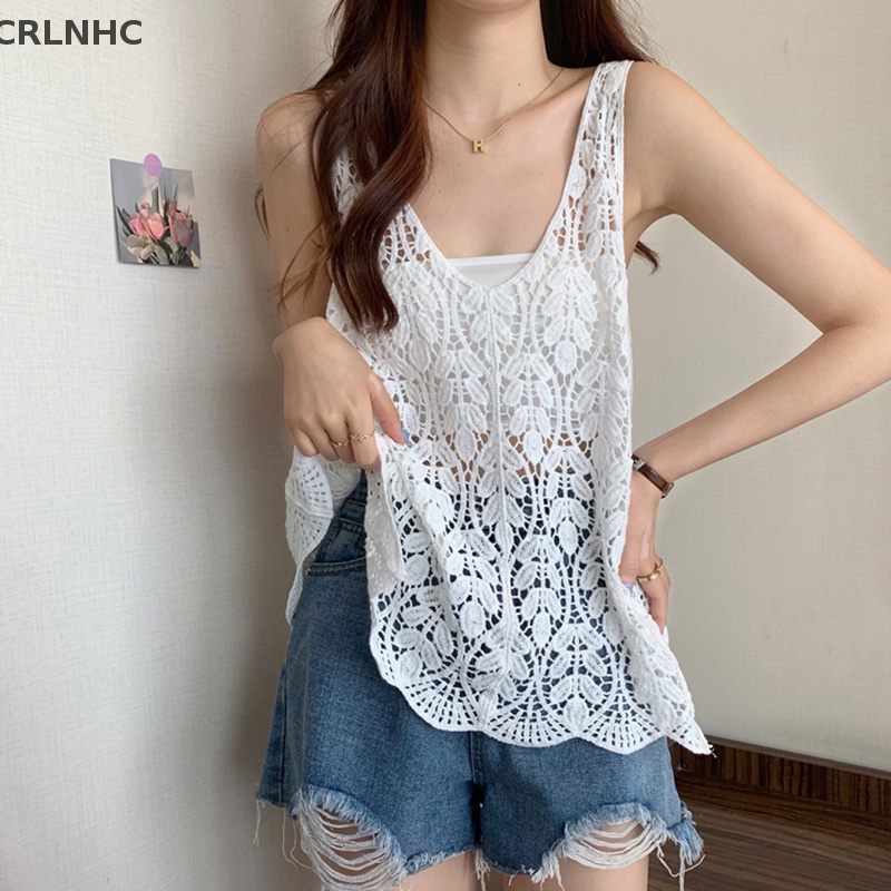 CRLNHC Áo Dệt Kim Không Tay Thêu Họa Tiết Phong Cách Bohemian Thời Trang Mùa Hè Cho Nữ vn