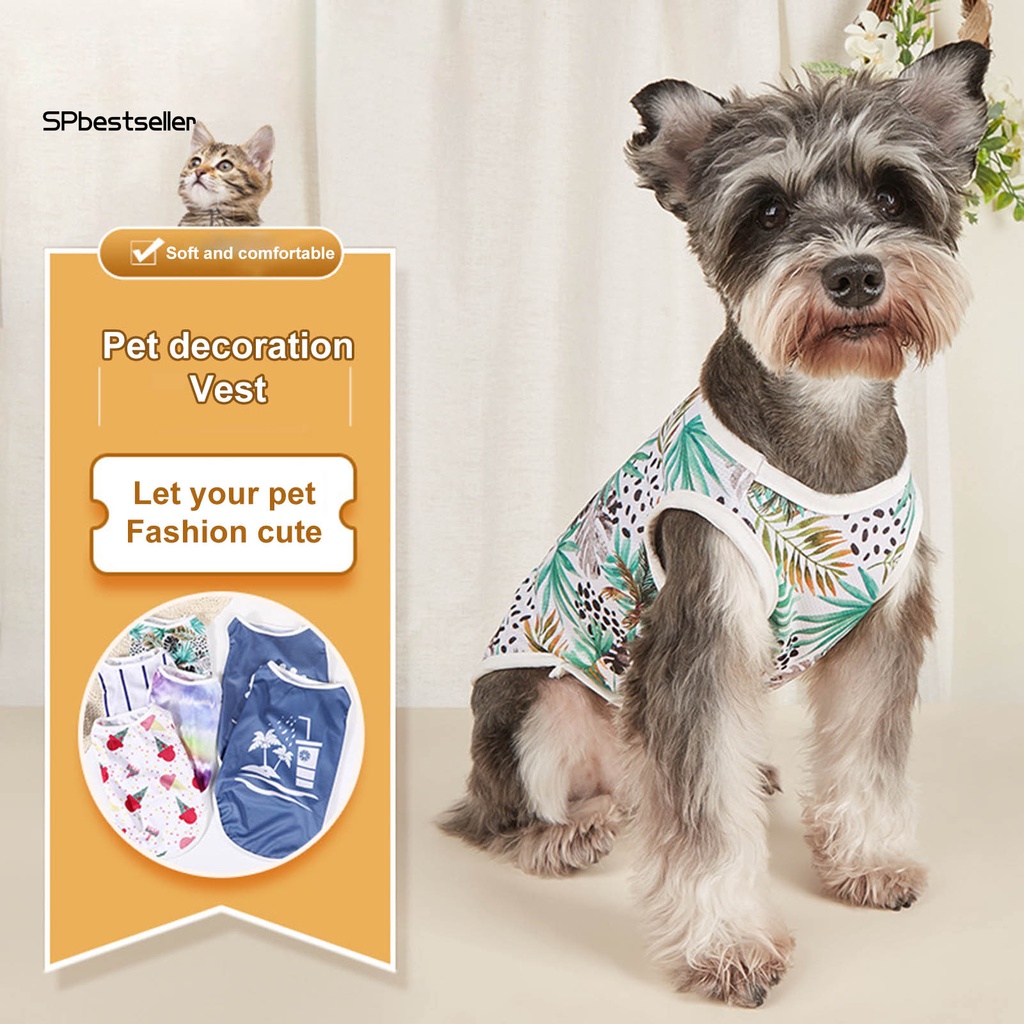 Áo Thun Ba Lỗ Co Giãn In Họa Tiết Trái Cây Dễ Thương Thời Trang Mùa Hè Cho Cún Cưng