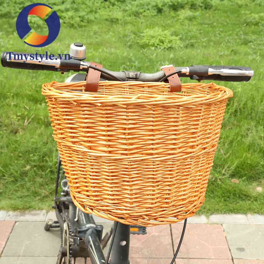 Giỏ Đựng Đồ Gắn Ghi Đông Xe Đạp Tiện Dụng Phong Cách Retro