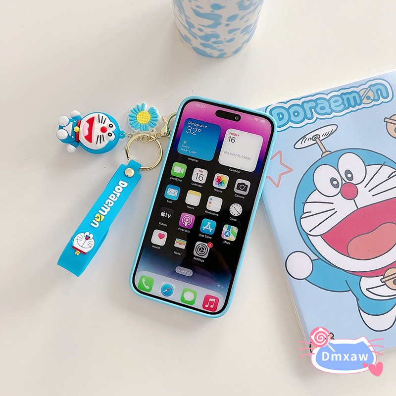 Ốp Điện Thoại Mềm Có Móc Khóa Doraemon Cho Samsung Galaxy A14 / 73 / 54 / 53 / 34 / 33 5G / 32 4G / 32 5G / 23 / 03S / 03 /